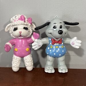 Baby Lamb Chop & Friends Hush Puppy Bend Ems Shari Lewis Vintage Lot Of 2